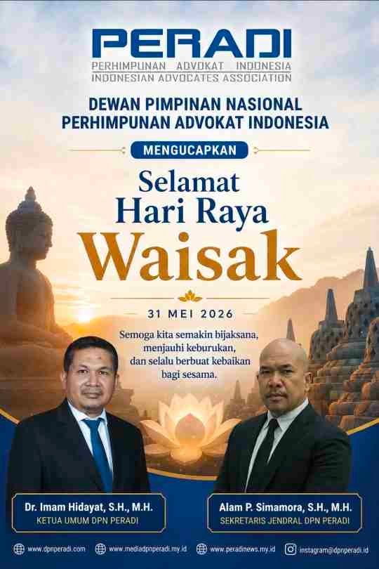 DPN PERADI Sampaikan Ucapan Hari Raya Waisak: Semoga Bijaksana dan Selalu Mengutamakan Kebaikan
