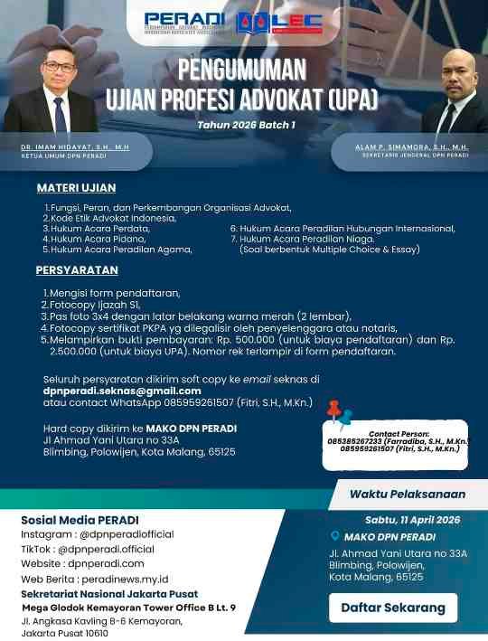 Ujian Khusus Profesi Advokat